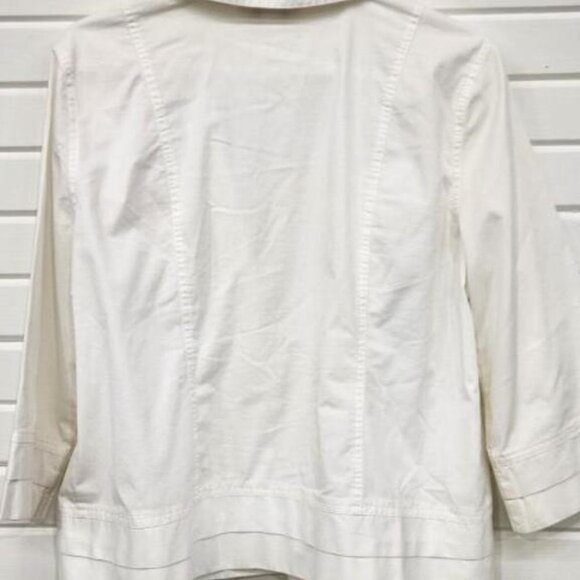 Christopher & Banks White Cotton Denim Jacket size Large - Picture 3 of 3